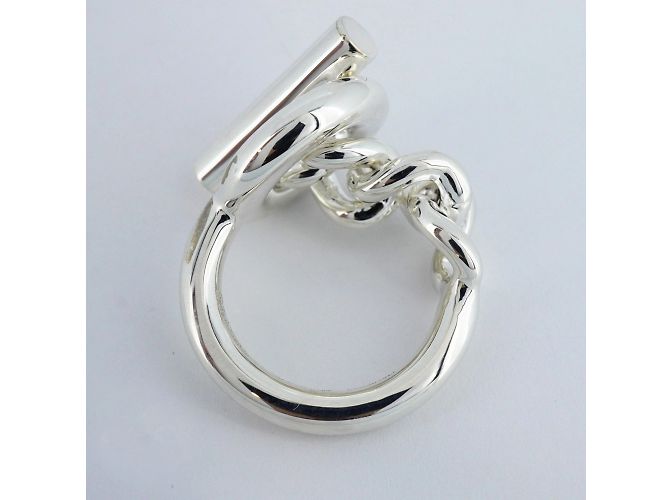 Hermès Hermes Croisette Silver 925 Band Ring - view 10