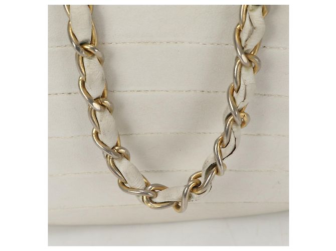 Borsa a spalla Chanel Half Moon Chain Bianco - vista 5
