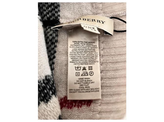 Berretto unisex Burberry a quadri Nero Rosso Beige - vista 5