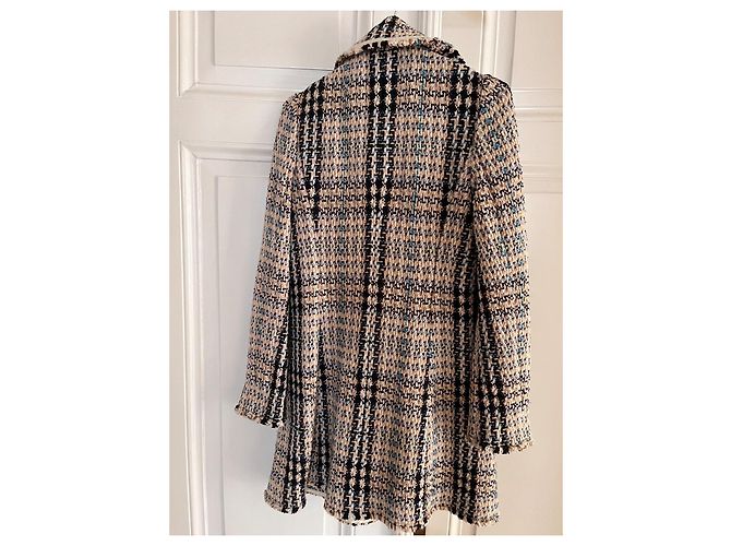 Caban de lã Burberry Bege Fora de branco Castanho claro Azul claro Azul escuro - vista 12