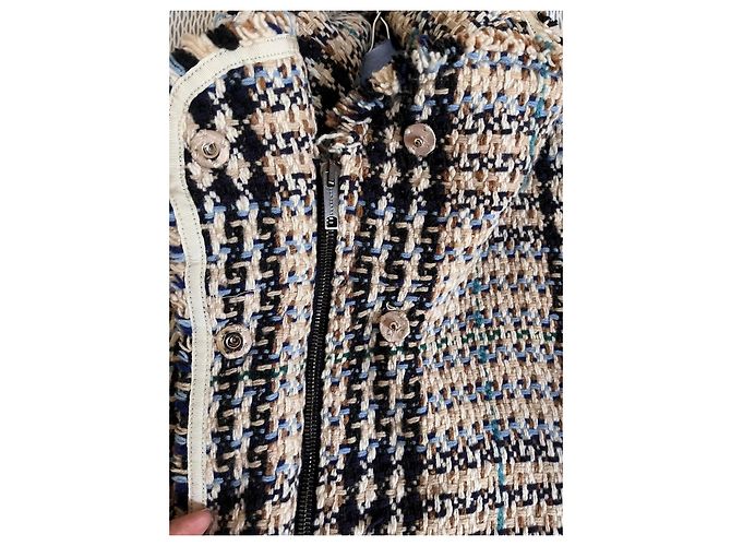 Caban de lã Burberry Bege Fora de branco Castanho claro Azul claro Azul escuro - vista 13