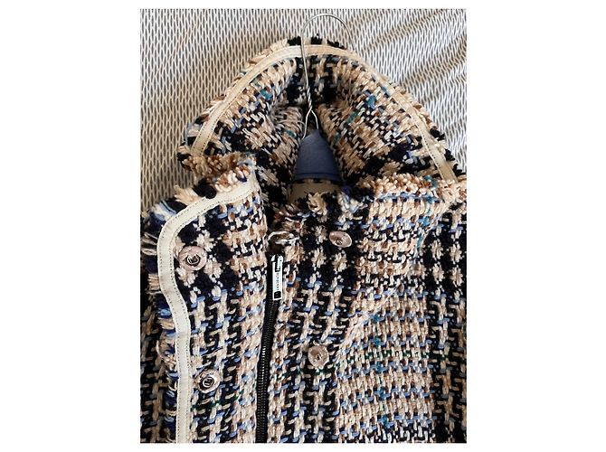 Caban de lã Burberry Bege Fora de branco Castanho claro Azul claro Azul escuro - vista 14