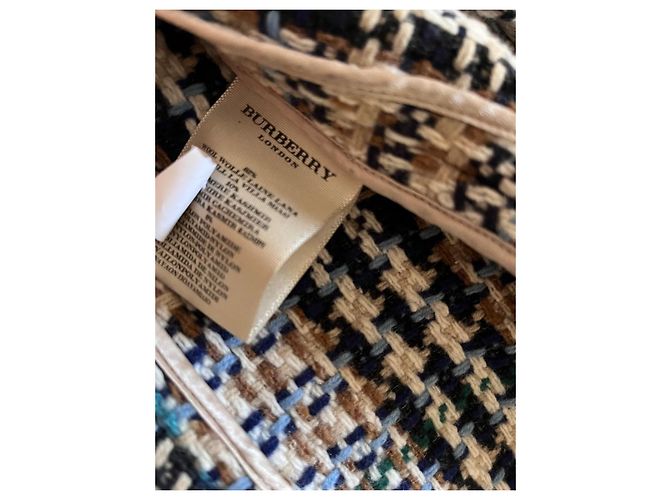 Caban de lã Burberry Bege Fora de branco Castanho claro Azul claro Azul escuro - vista 15