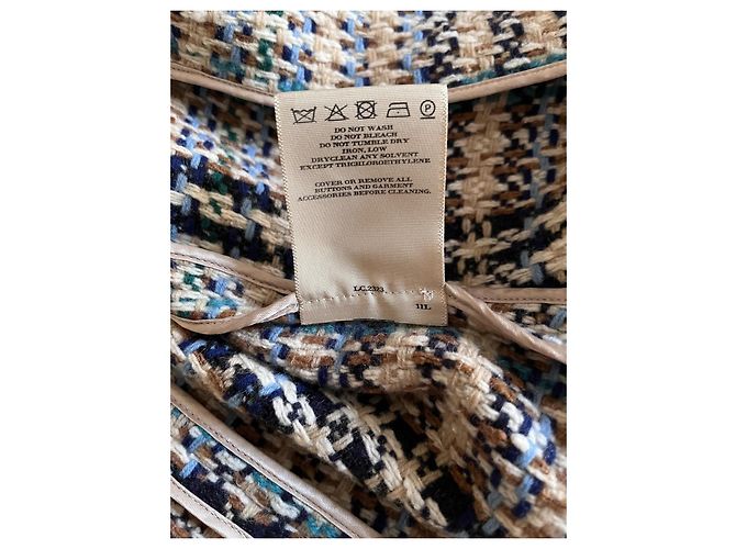 Caban de lã Burberry Bege Fora de branco Castanho claro Azul claro Azul escuro - vista 16