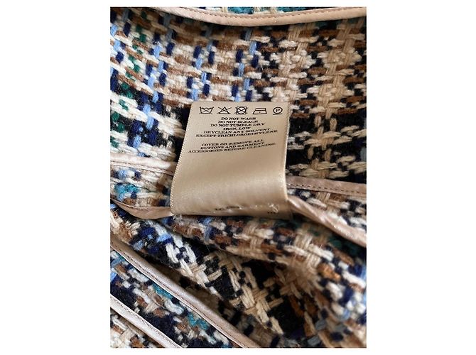 Caban de lã Burberry Bege Fora de branco Castanho claro Azul claro Azul escuro - vista 17