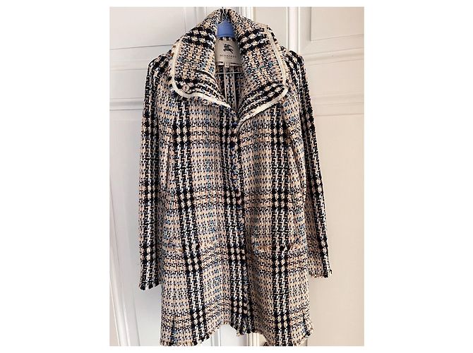 Caban de lã Burberry Bege Fora de branco Castanho claro Azul claro Azul escuro - vista 2