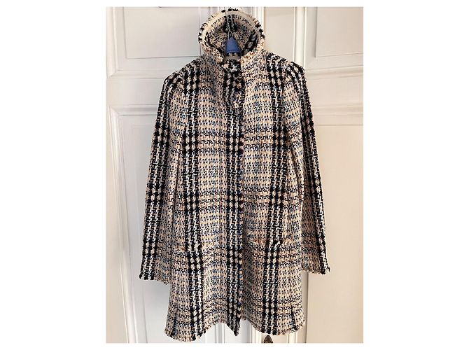Caban de lã Burberry Bege Fora de branco Castanho claro Azul claro Azul escuro - vista 3