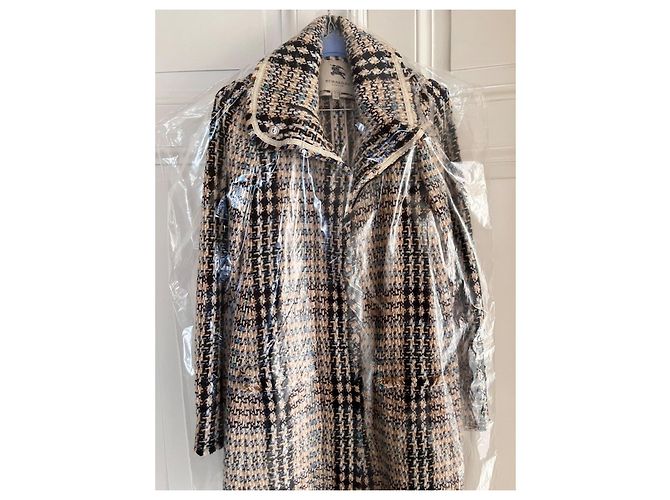 Caban de lã Burberry Bege Fora de branco Castanho claro Azul claro Azul escuro - vista 4