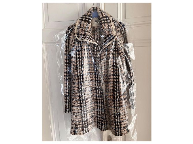 Caban de lã Burberry Bege Fora de branco Castanho claro Azul claro Azul escuro - vista 5
