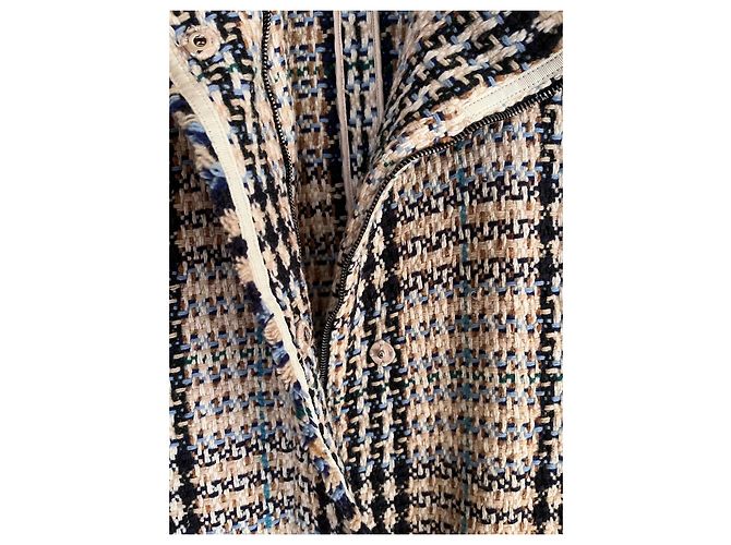 Caban de lã Burberry Bege Fora de branco Castanho claro Azul claro Azul escuro - vista 6