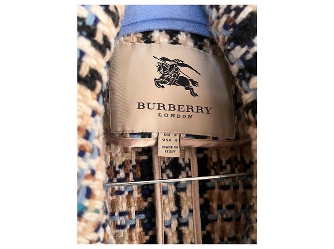 Caban de lã Burberry Bege Fora de branco Castanho claro Azul claro Azul escuro - vista 7