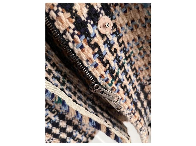 Caban de lã Burberry Bege Fora de branco Castanho claro Azul claro Azul escuro - vista 8