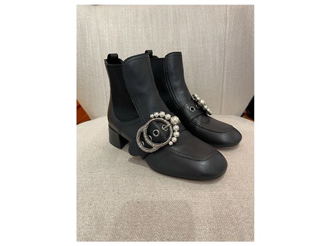 Stivaletti MIU MIU T.EU 37 Pelle Nero - vista 4