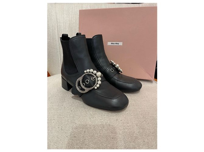 Stivaletti MIU MIU T.EU 37 Pelle Nero - vista 8