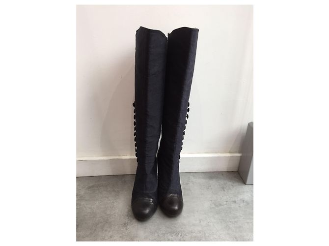Stivali LANVIN T.EU 38 Tessuto Blu - vista 3