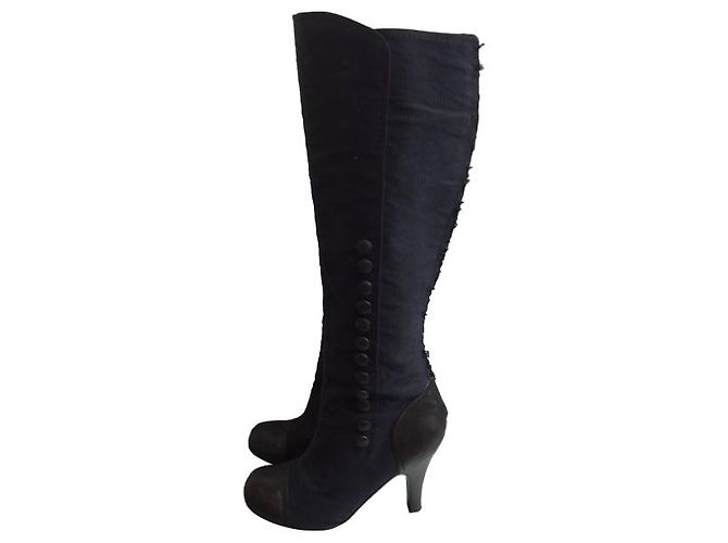 Stivali LANVIN T.EU 38 Tessuto Blu - vista 7