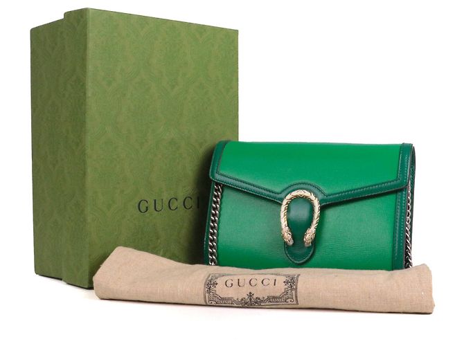 GUCCI - Borsa a spalla Gucci Dionysus Wallet On Chain in pelle verde - vista 10