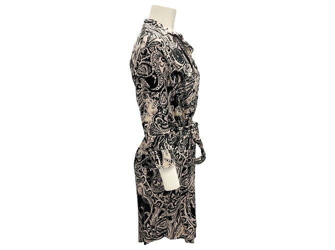 L'Agence Il Vestito Avvolgente Stampato Beige / Nero - vista 2