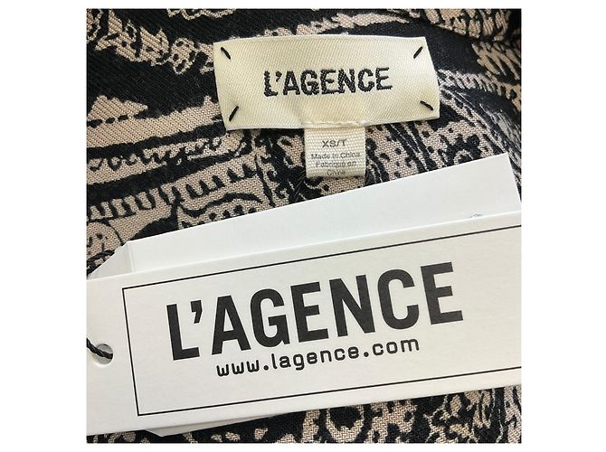 L'Agence Il Vestito Avvolgente Stampato Beige / Nero - vista 4