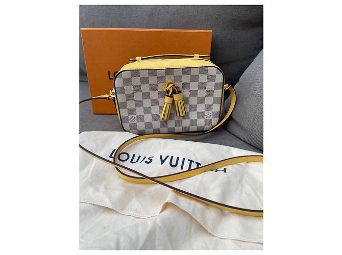 Bolsa de câmera Louis Vuitton Saintonge Damier Azur bege - vista 2