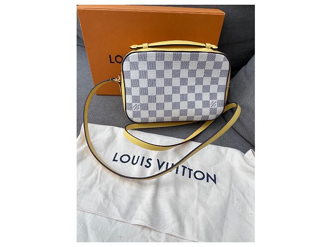 Bolsa de câmera Louis Vuitton Saintonge Damier Azur bege - vista 3
