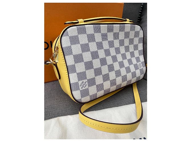 Bolsa de câmera Louis Vuitton Saintonge Damier Azur bege - vista 4