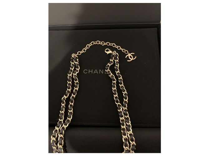 Chanel gesteppter Ledergürtel schwarz gold Golden - Ansicht 6