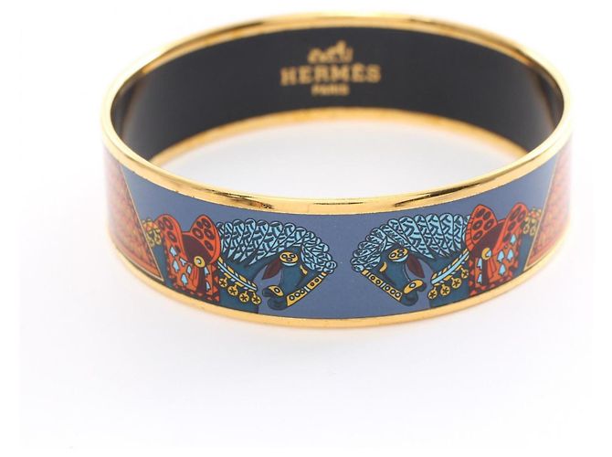 Hermès Emaille GM Armreif Blau Mehrfarben Golden - Ansicht 2