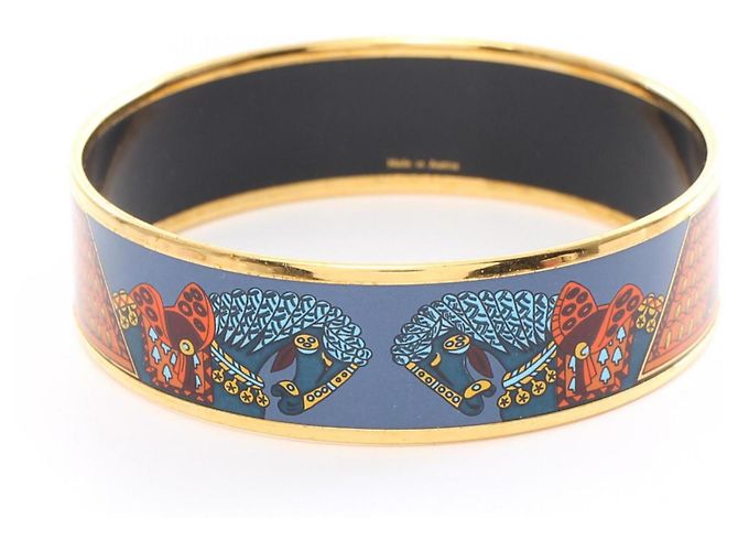 Hermès Emaille GM Armreif Blau Mehrfarben Golden - Ansicht 3
