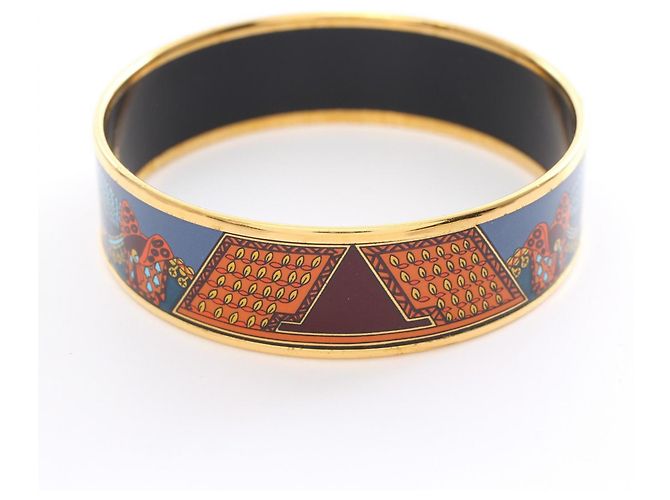 Hermès Emaille GM Armreif Blau Mehrfarben Golden - Ansicht 5