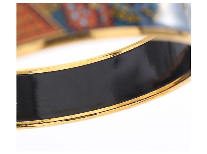 Hermès Emaille GM Armreif Blau Mehrfarben Golden - Ansicht 6