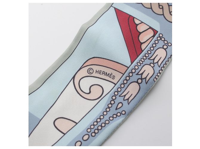 Hermès Foulard in seta Hermes Twilly Balade En Berline Marrone Multicolore - vista 3