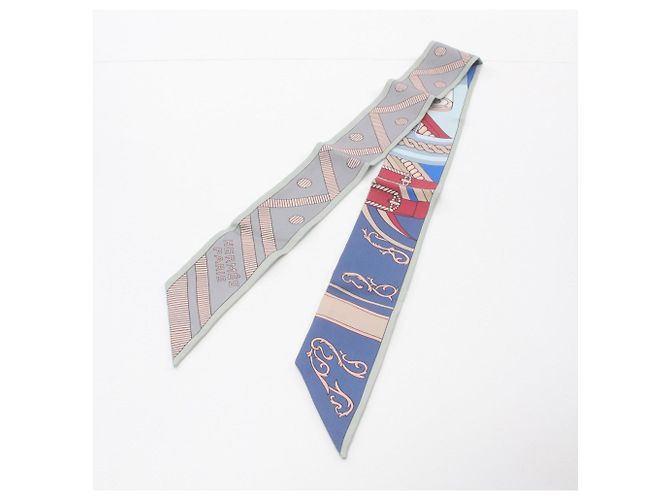 Hermès Foulard in seta Hermes Twilly Balade En Berline Marrone Multicolore - vista 6