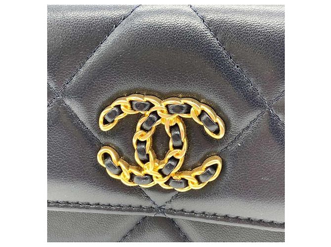 Chanel Geldbörse 19 Flap Marineblau - Ansicht 3