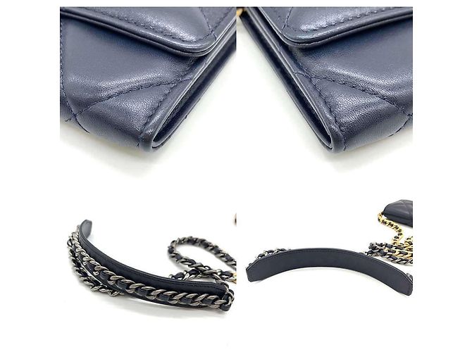 Chanel Geldbörse 19 Flap Marineblau - Ansicht 5