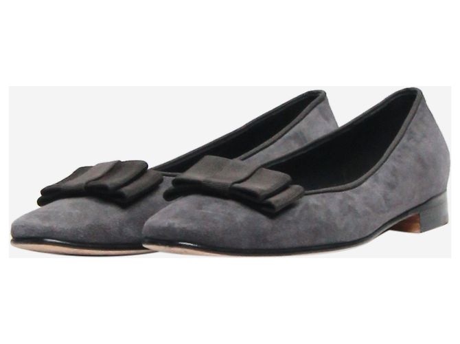 Manolo Blahnik Dunkelgraue Wildleder-Ballerinas - Größe EU 36 - Ansicht 2