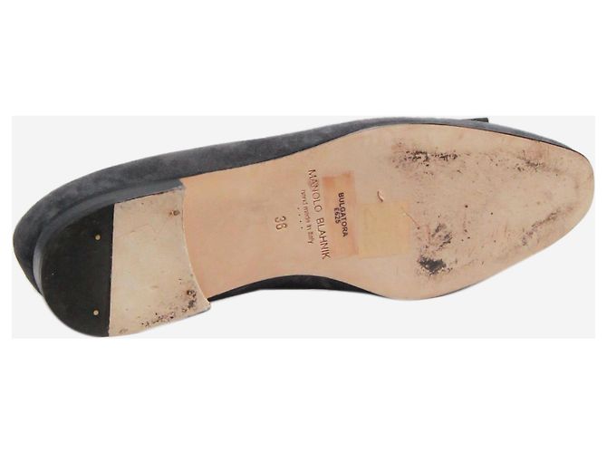 Manolo Blahnik Dunkelgraue Wildleder-Ballerinas - Größe EU 36 - Ansicht 4