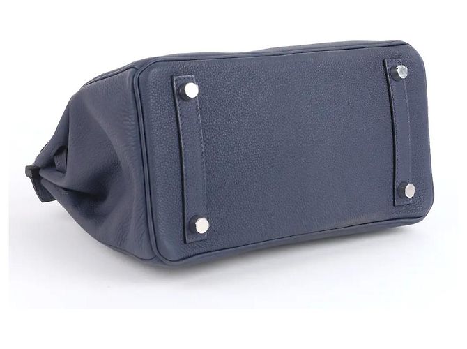 Hermès Birkin 25 Borsa in pelle blu - vista 4