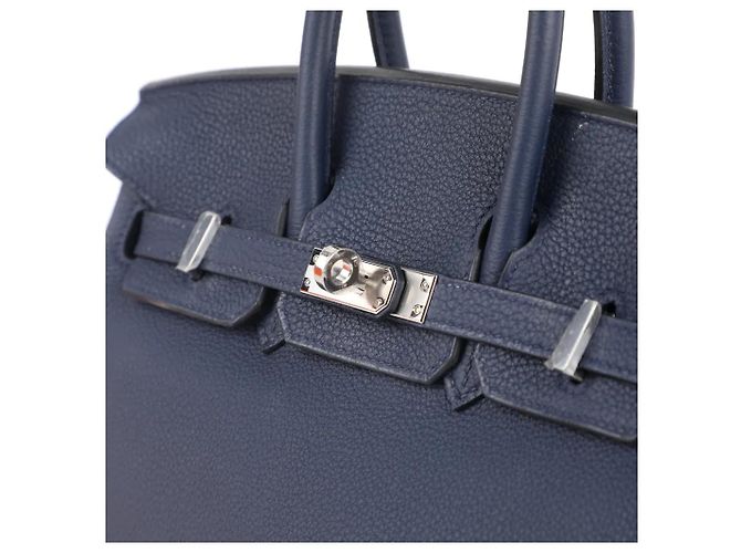 Hermès Birkin 25 Borsa in pelle blu - vista 5