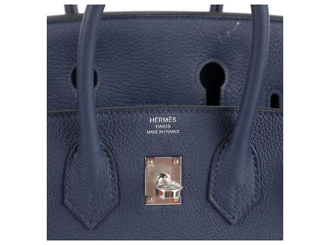 Hermès Birkin 25 Borsa in pelle blu - vista 9