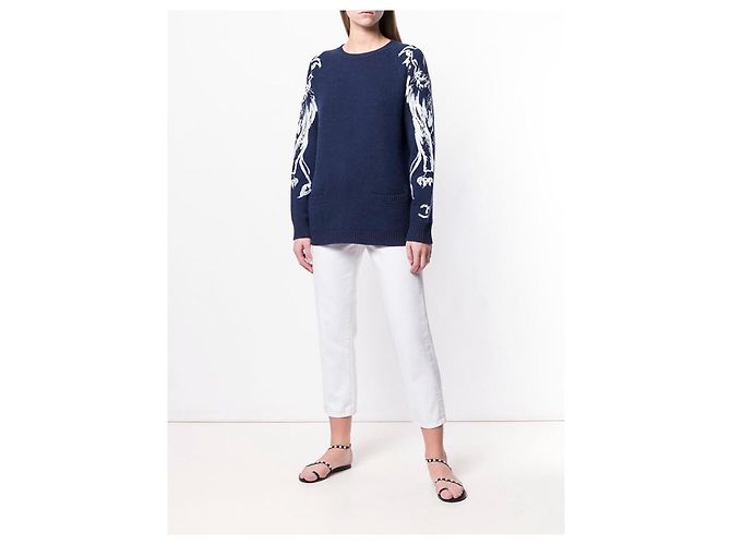 Suéter de cashmere com logo CC da Chanel e leão Azul marinho - vista 4