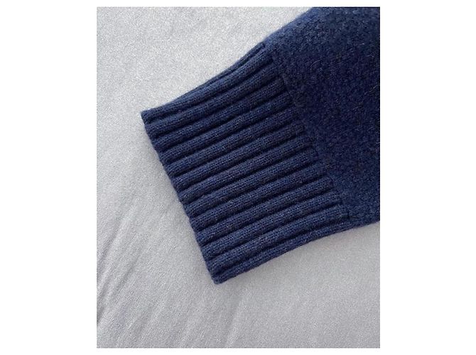 Suéter de cashmere com logo CC da Chanel e leão Azul marinho - vista 8