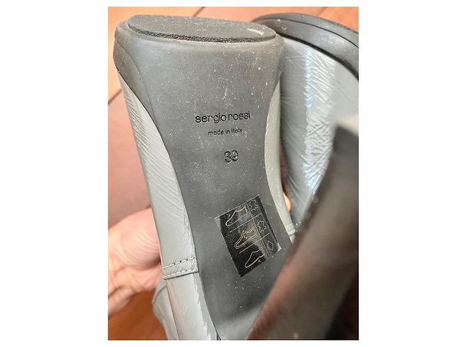 Sergio Rossi Blade Runner Lederstiefel mit Absatz Grau - Ansicht 8