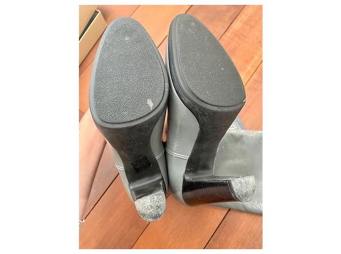 Sergio Rossi Blade Runner Lederstiefel mit Absatz Grau - Ansicht 9