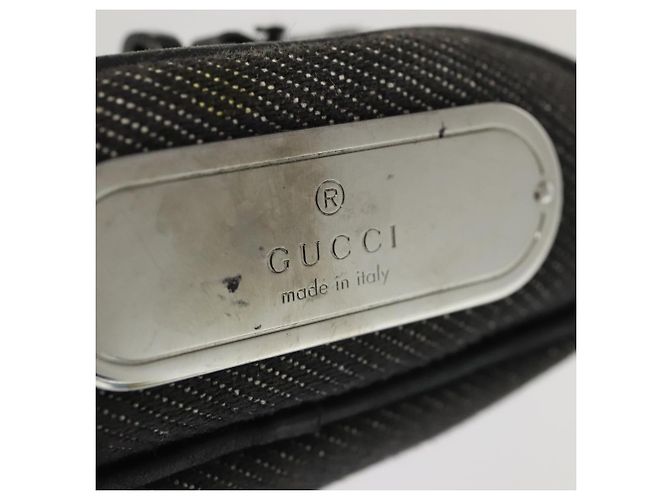 Pochette GUCCI Denim Grigio Argento 90627 Auth ac3227 Marrone - vista 8