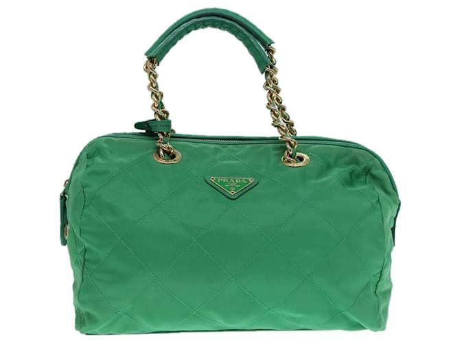 PRADA Borsa a Mano Nylon Verde Oro Auth 86987 D'oro - vista 13