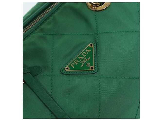PRADA Borsa a Mano Nylon Verde Oro Auth 86987 D'oro - vista 14