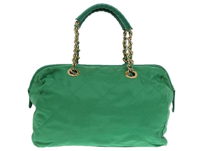 PRADA Borsa a Mano Nylon Verde Oro Auth 86987 D'oro - vista 2
