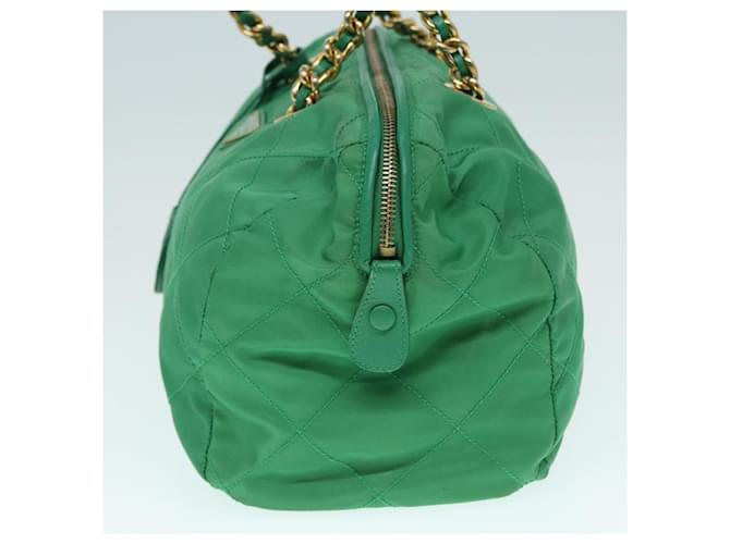 PRADA Borsa a Mano Nylon Verde Oro Auth 86987 D'oro - vista 3