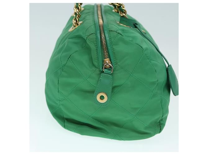 PRADA Borsa a Mano Nylon Verde Oro Auth 86987 D'oro - vista 4